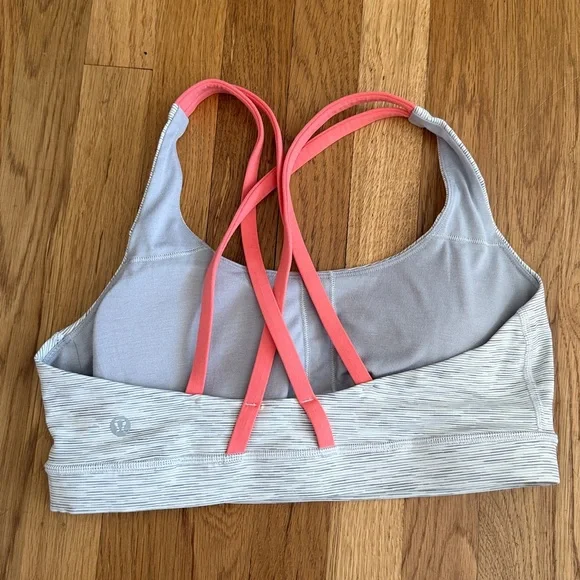 Women's Gray and Pink Lululemon Energy Bra size 8 - Picture 6 of 8
